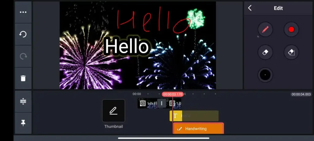 adding text and handwriting kinemaster