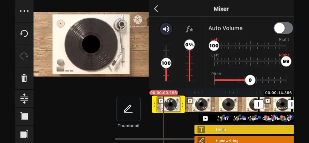 audio mixer kinemaster