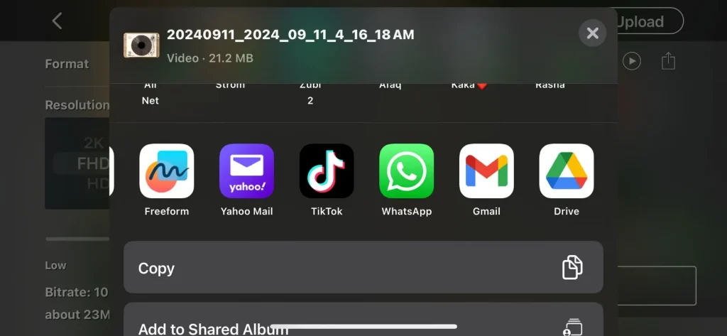 directly upload to social media kinemaster