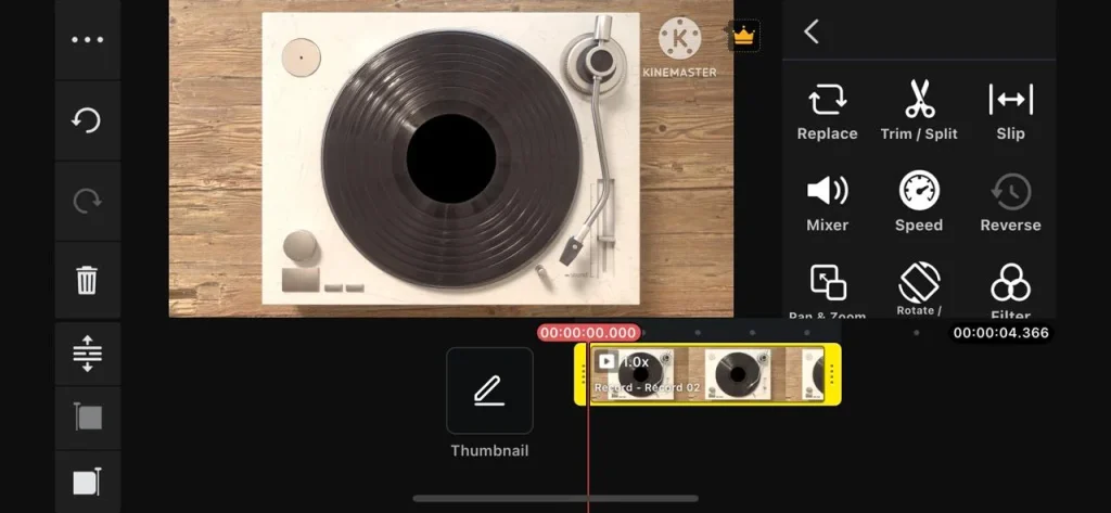 user frienldy interface kinemaster